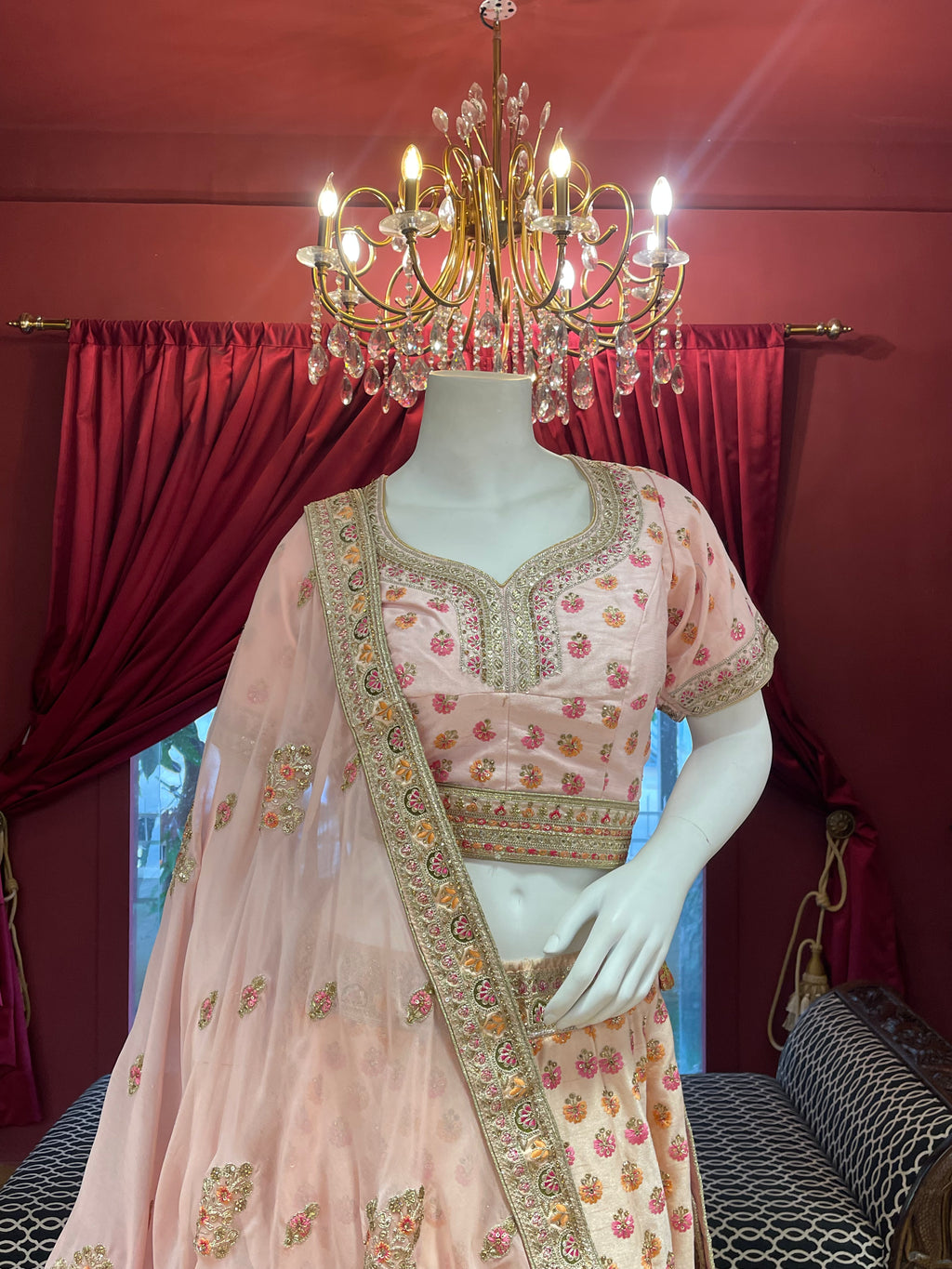 Peach Silk Floral Bridal