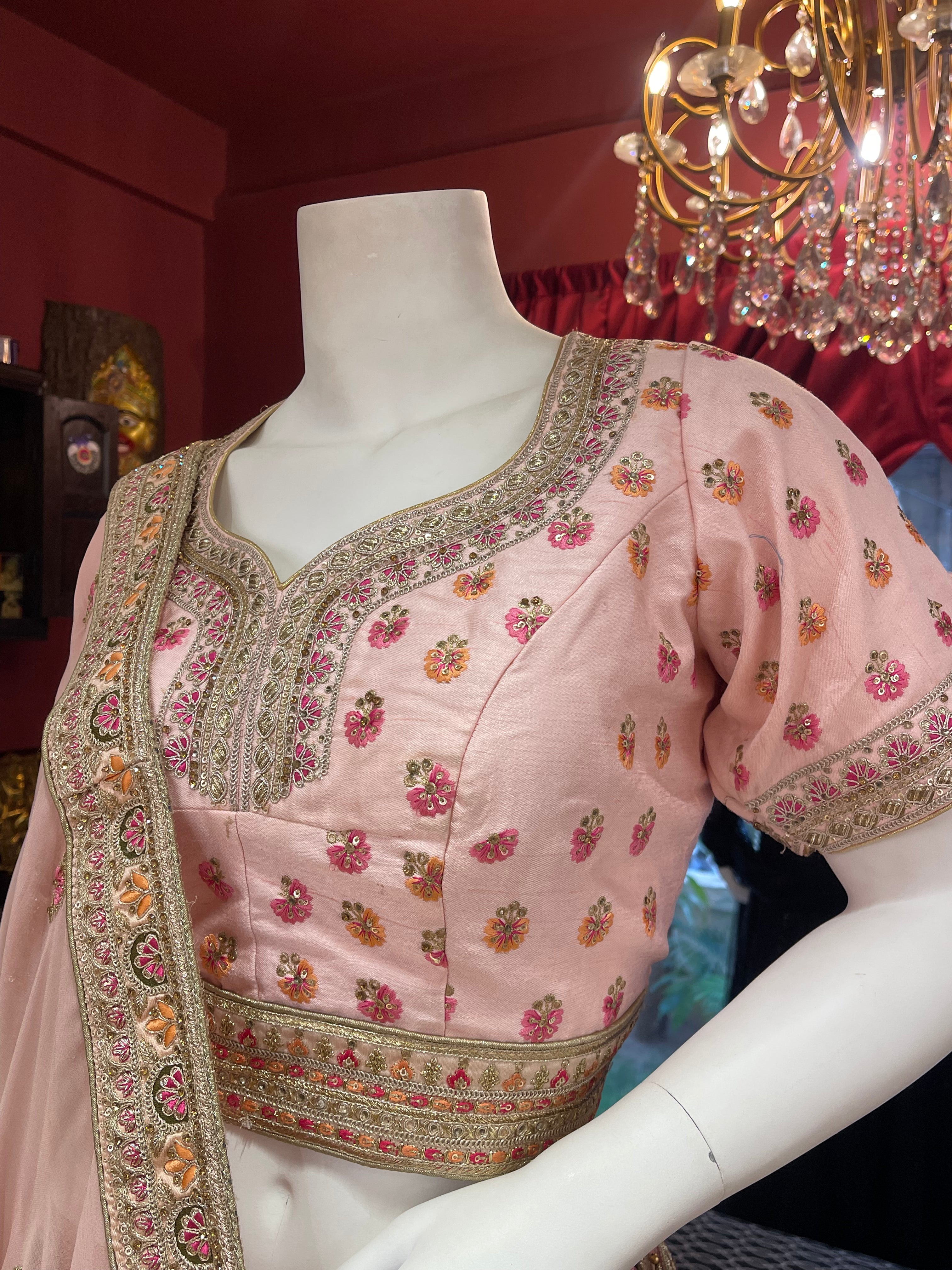 Peach Silk Floral Bridal