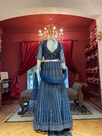 Royal Blue Mirror Work Lehenga