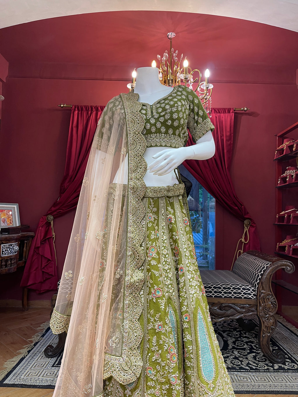 Green Asopalav Lehenga