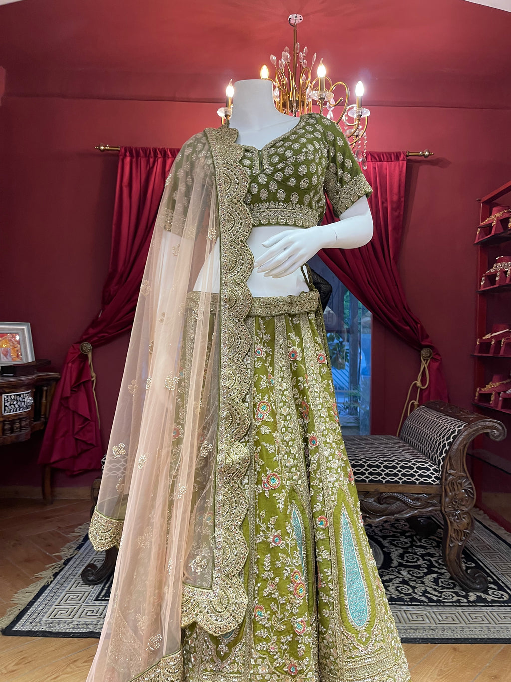Green Asopalav Lehenga