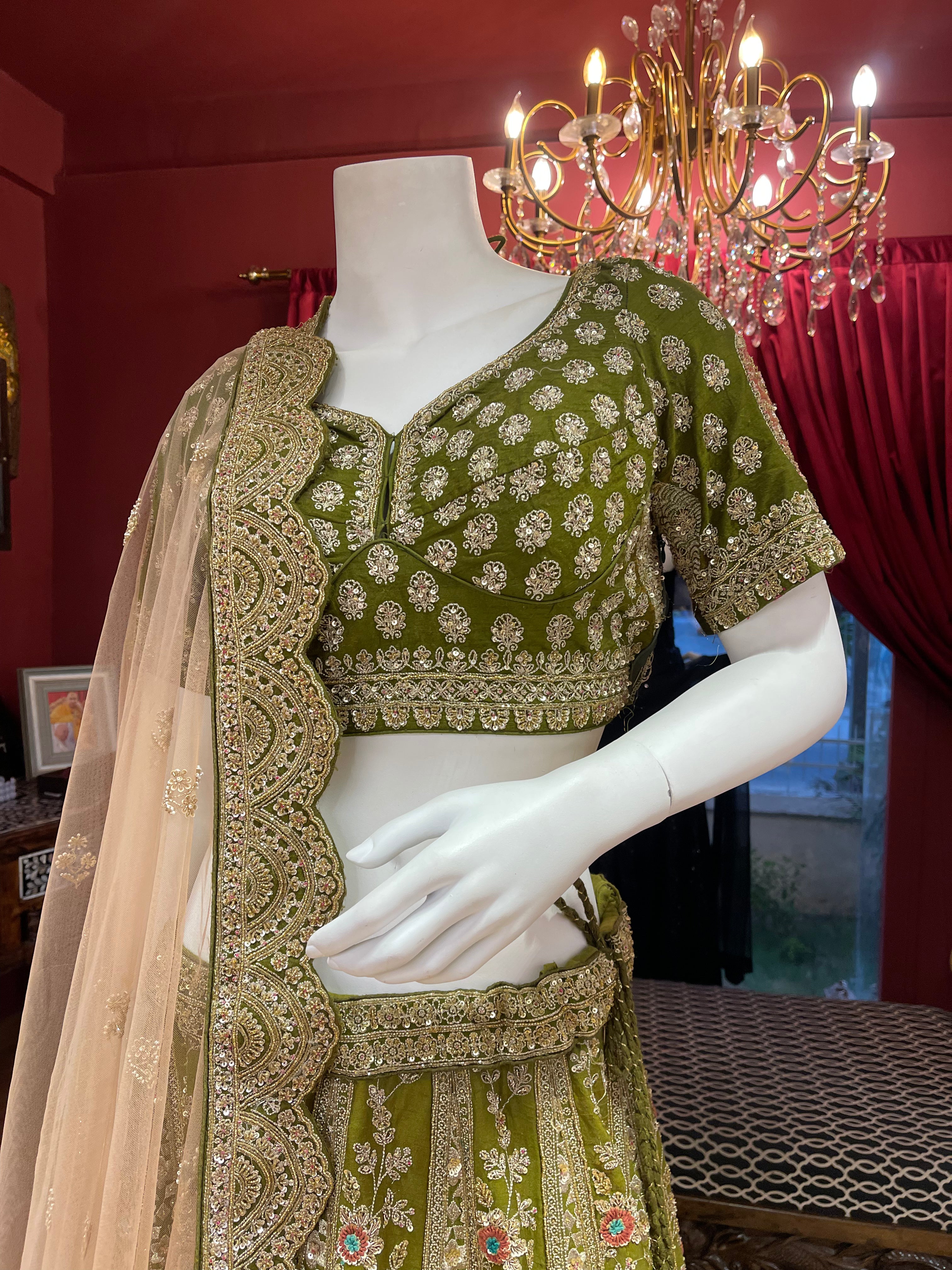 Green Asopalav Lehenga