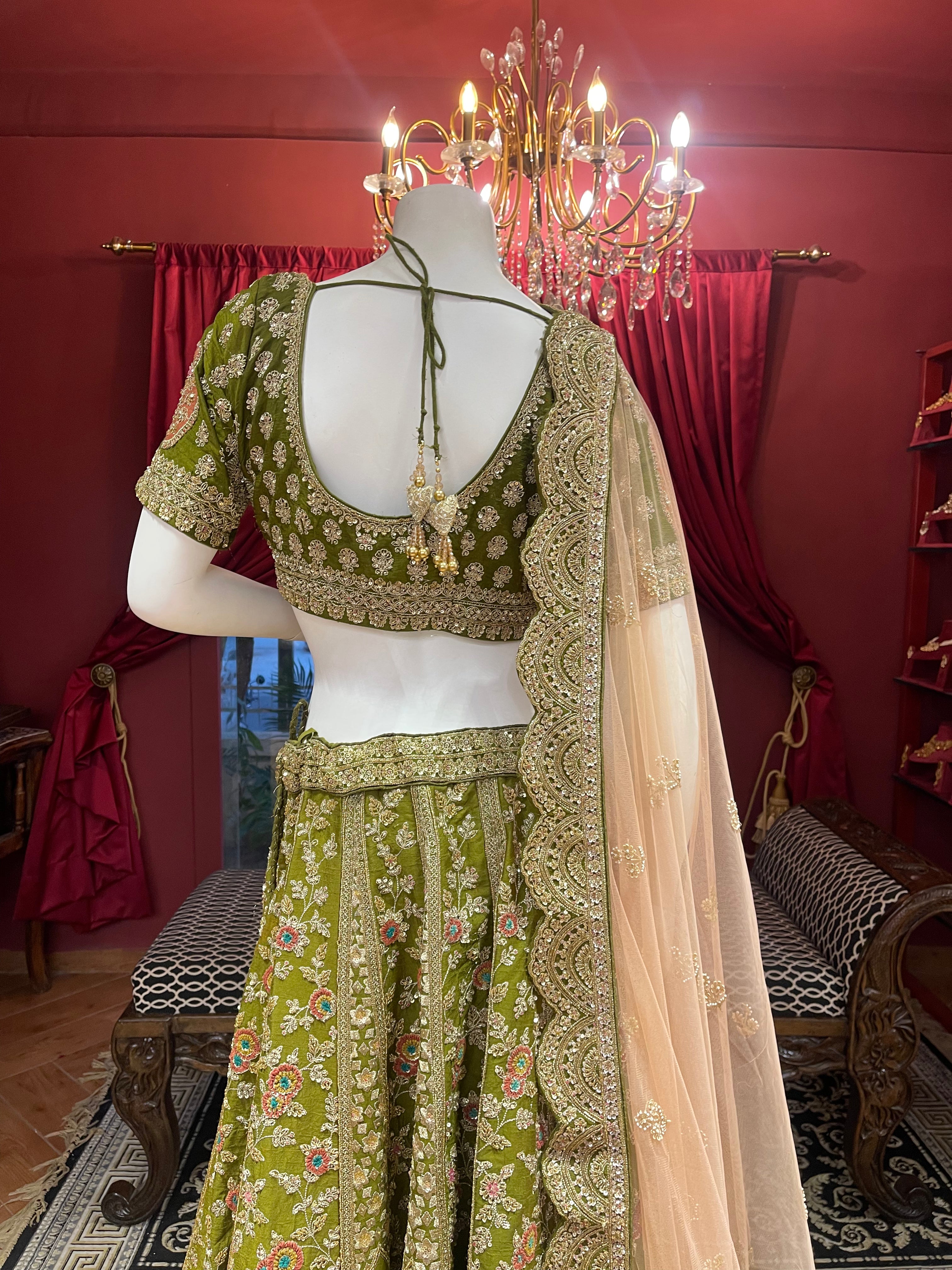 Green Asopalav Lehenga