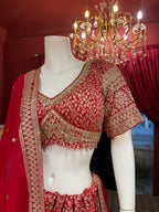 Red Bridal With Zari Work