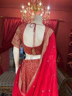 Red Bridal With Zari Work