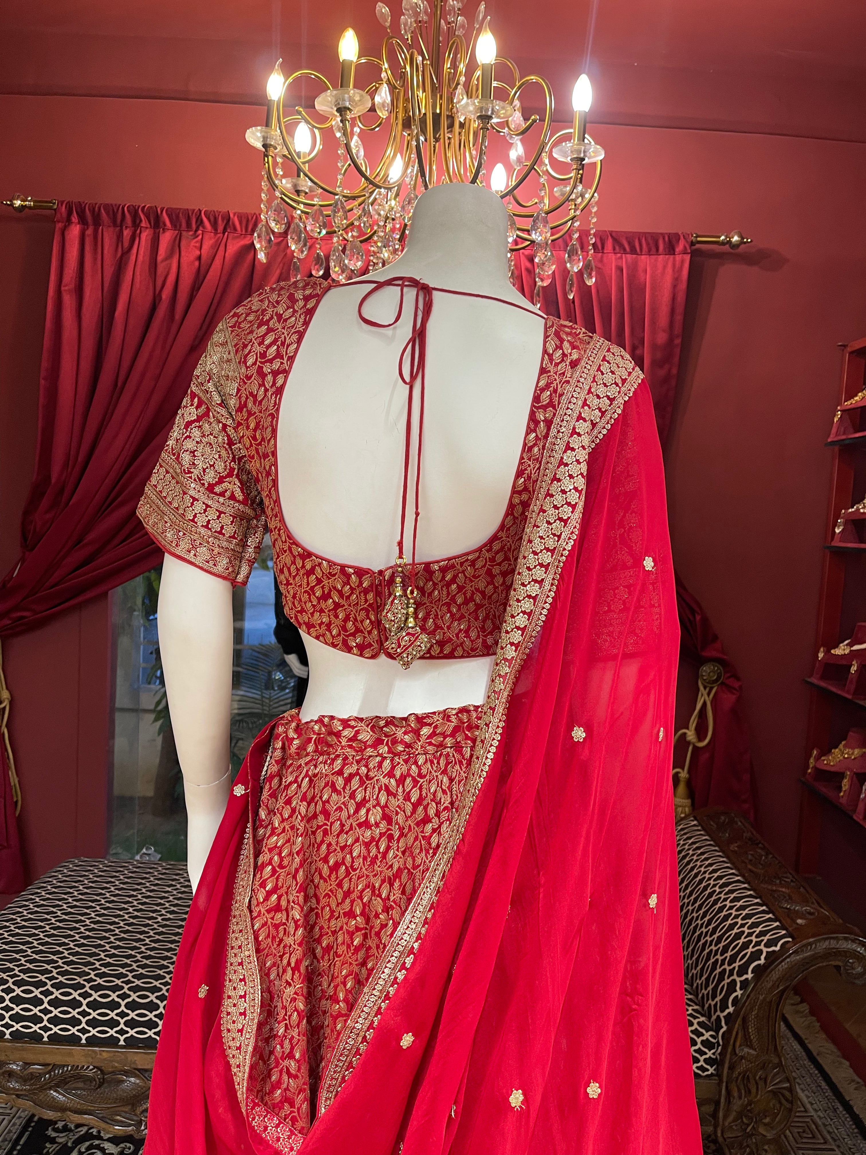 Red Bridal With Zari Work