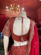Red Bridal With Zari Work