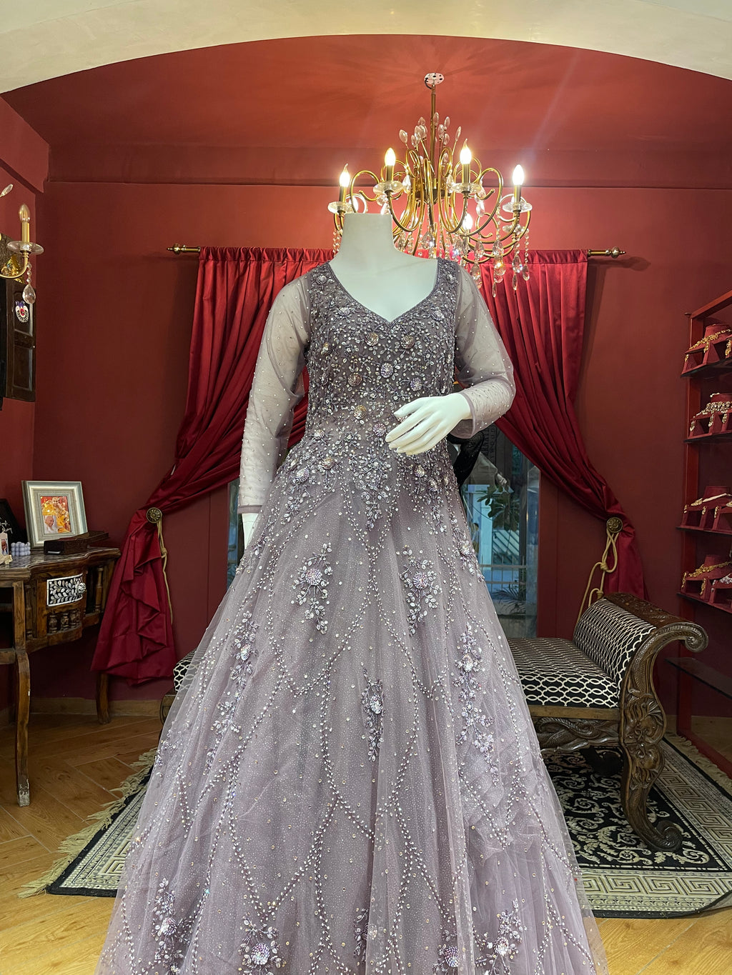 Onion Net Full Sleeves Gown