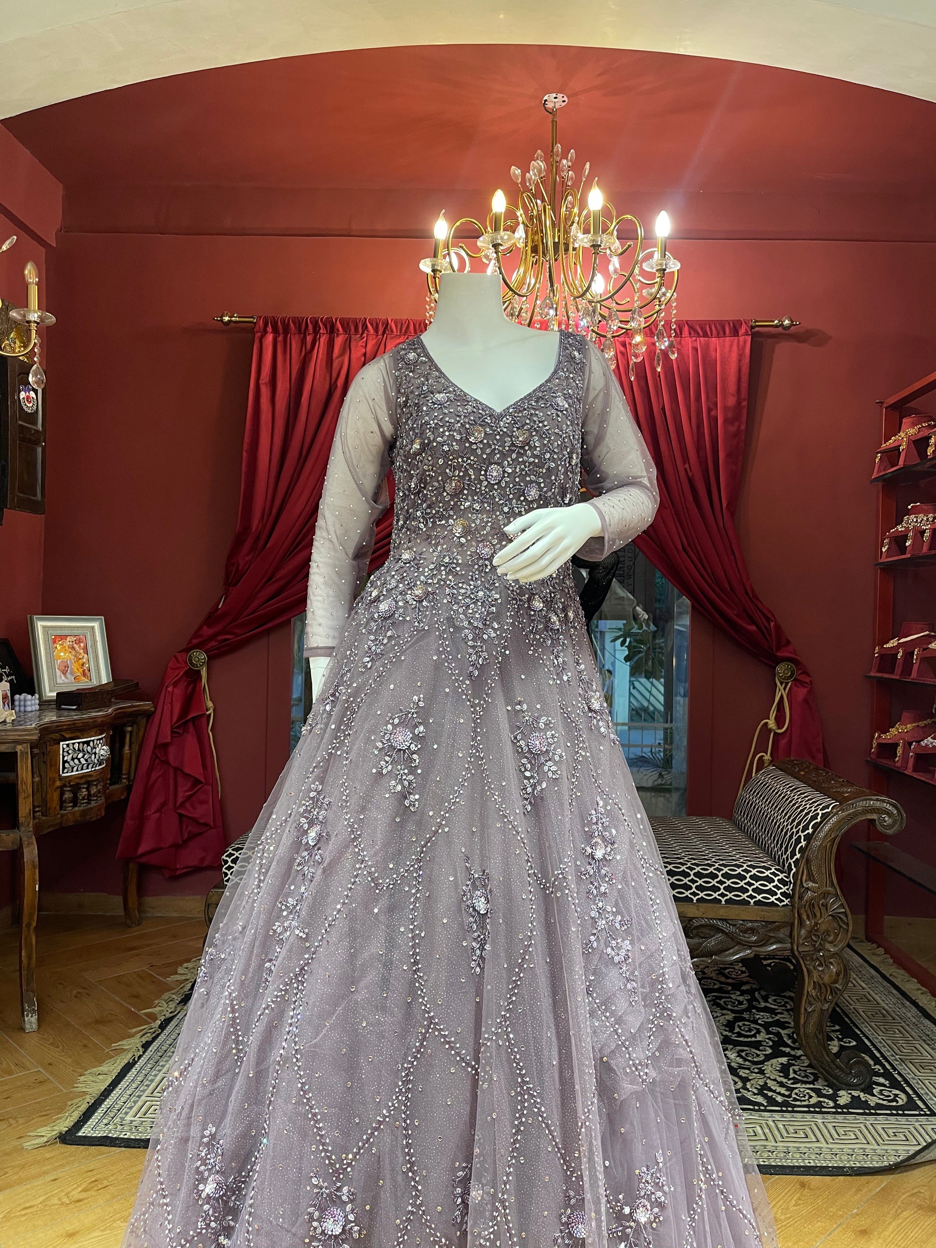 Onion Net Full Sleeves Gown