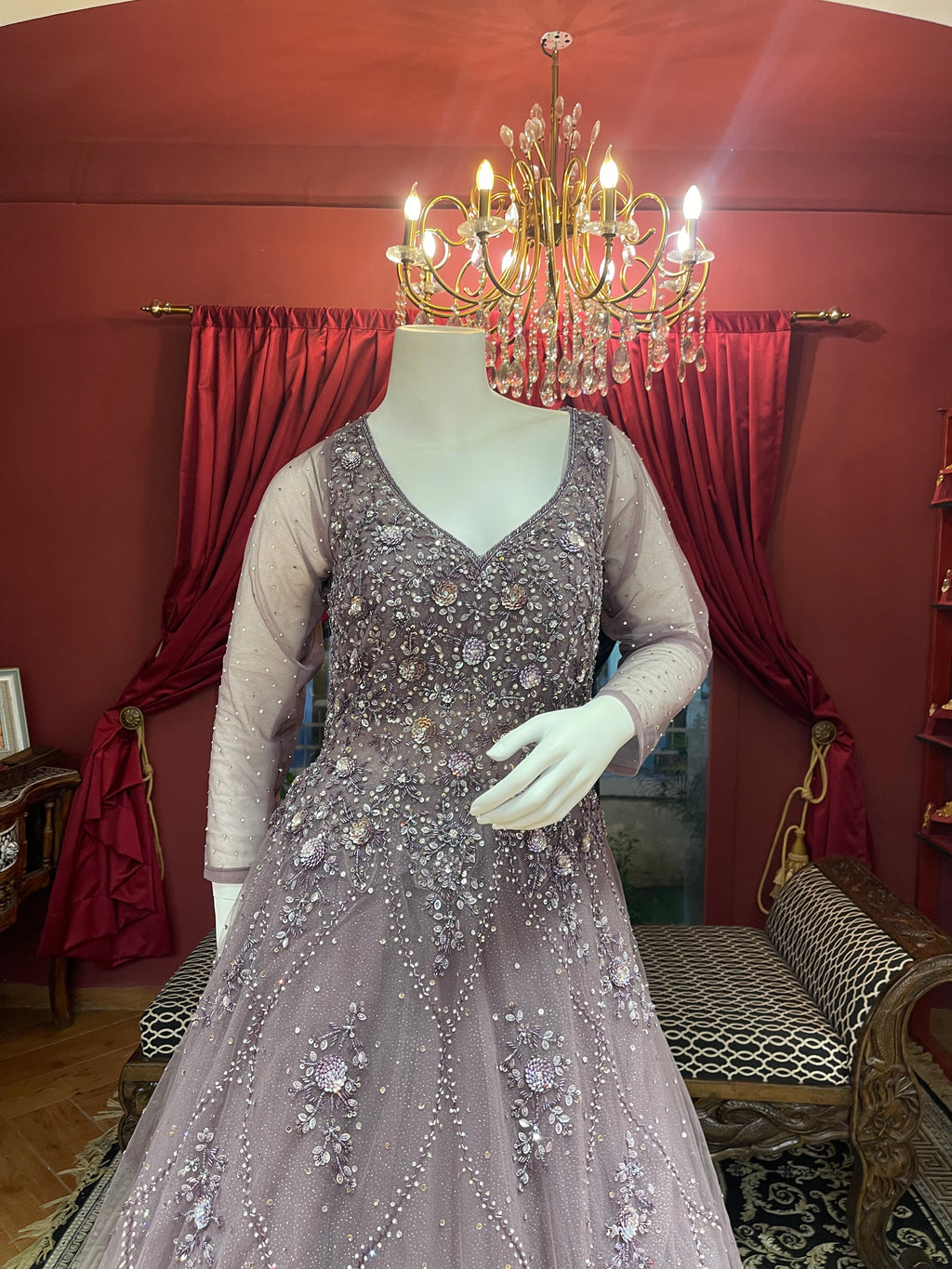 Onion Net Full Sleeves Gown
