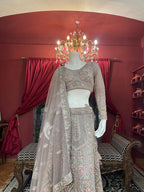 Onion Floral Work Lehenga