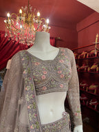 Onion Floral Work Lehenga