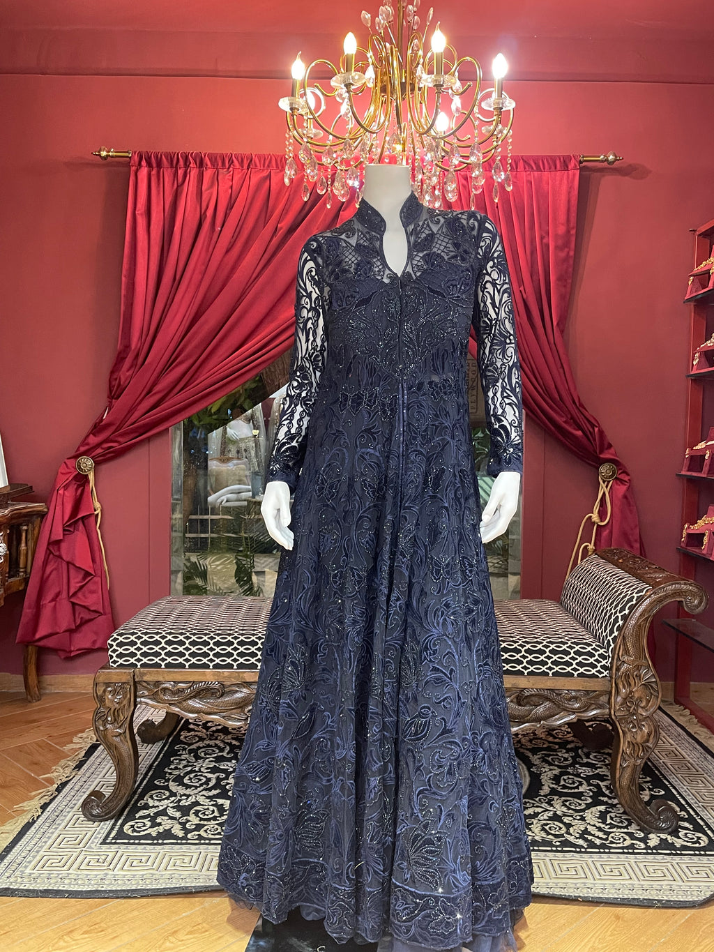 Blue Full Sleeves Gown