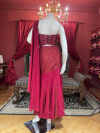 Red Corset Drape Saree