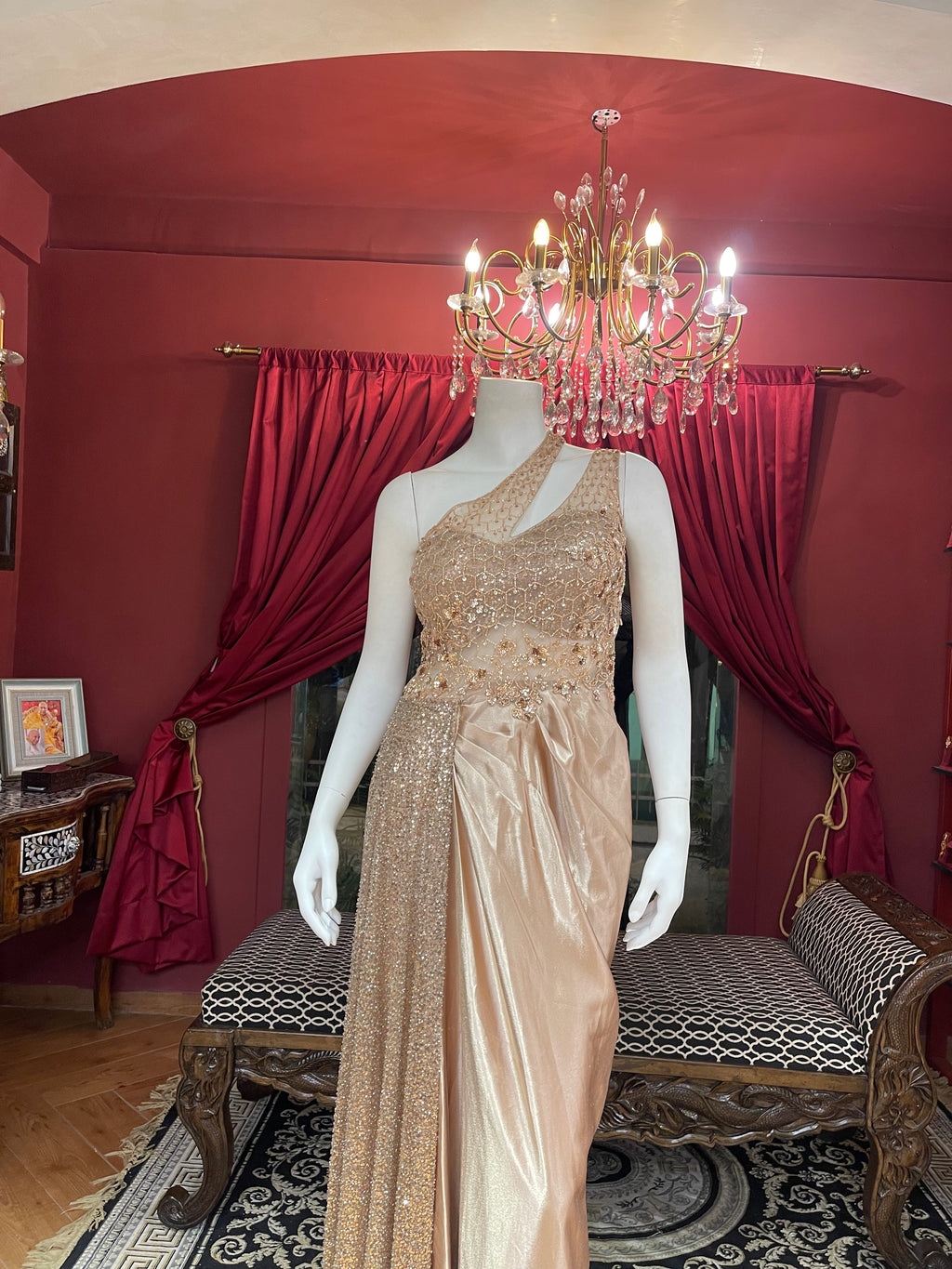 Golden One Shoulder Gown