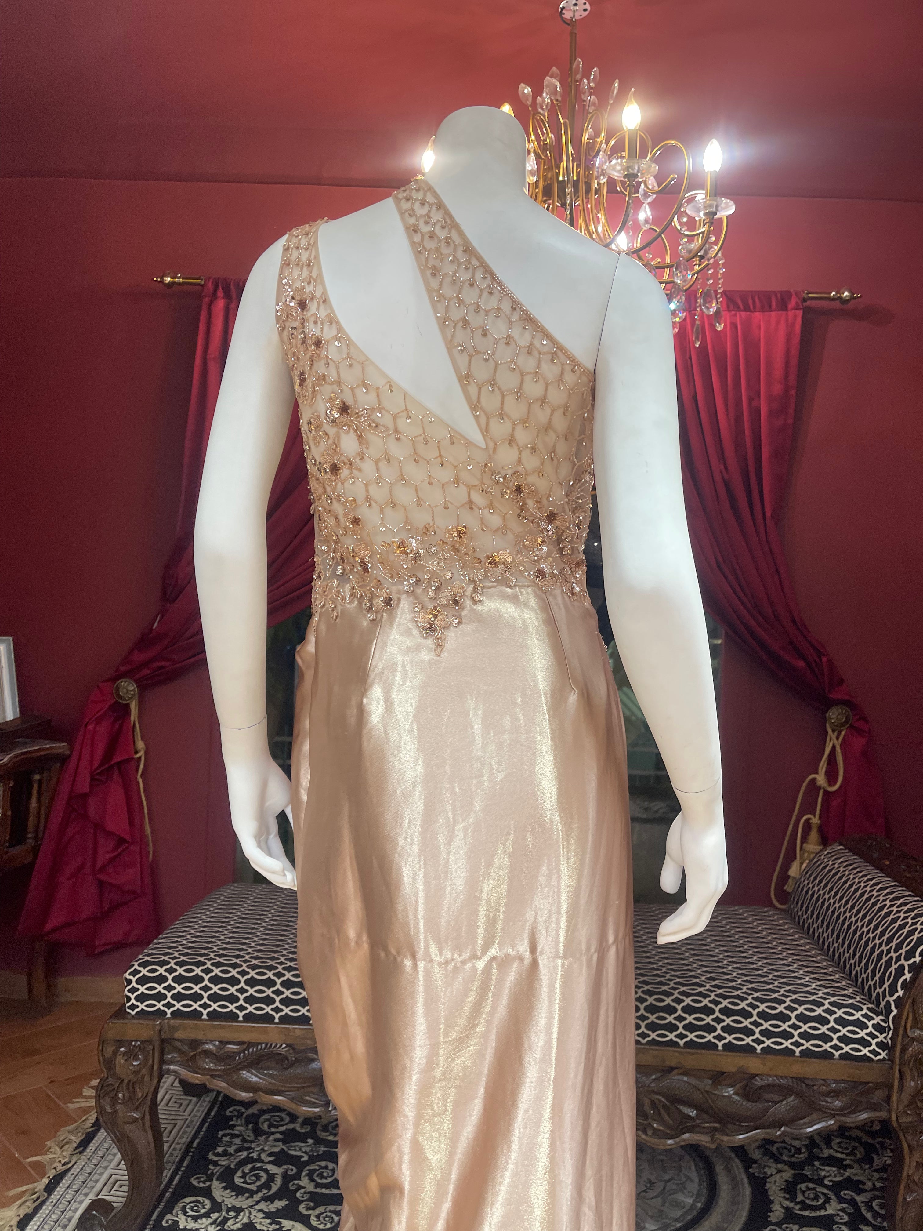 Golden One Shoulder Gown