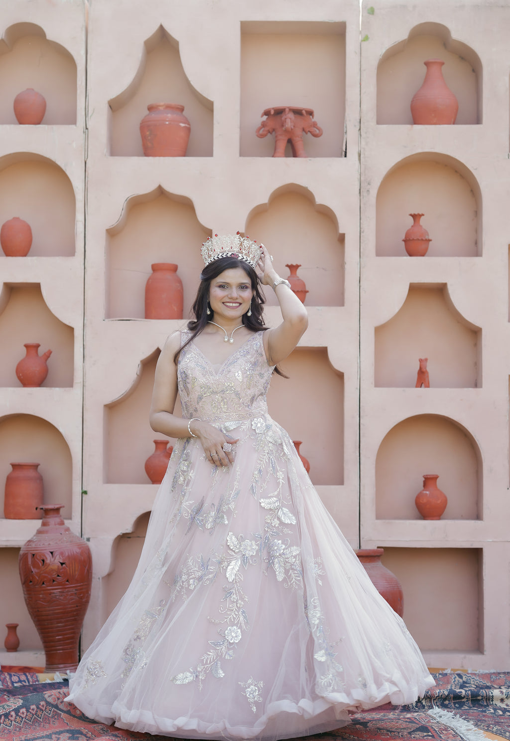 Peach Foil Gown