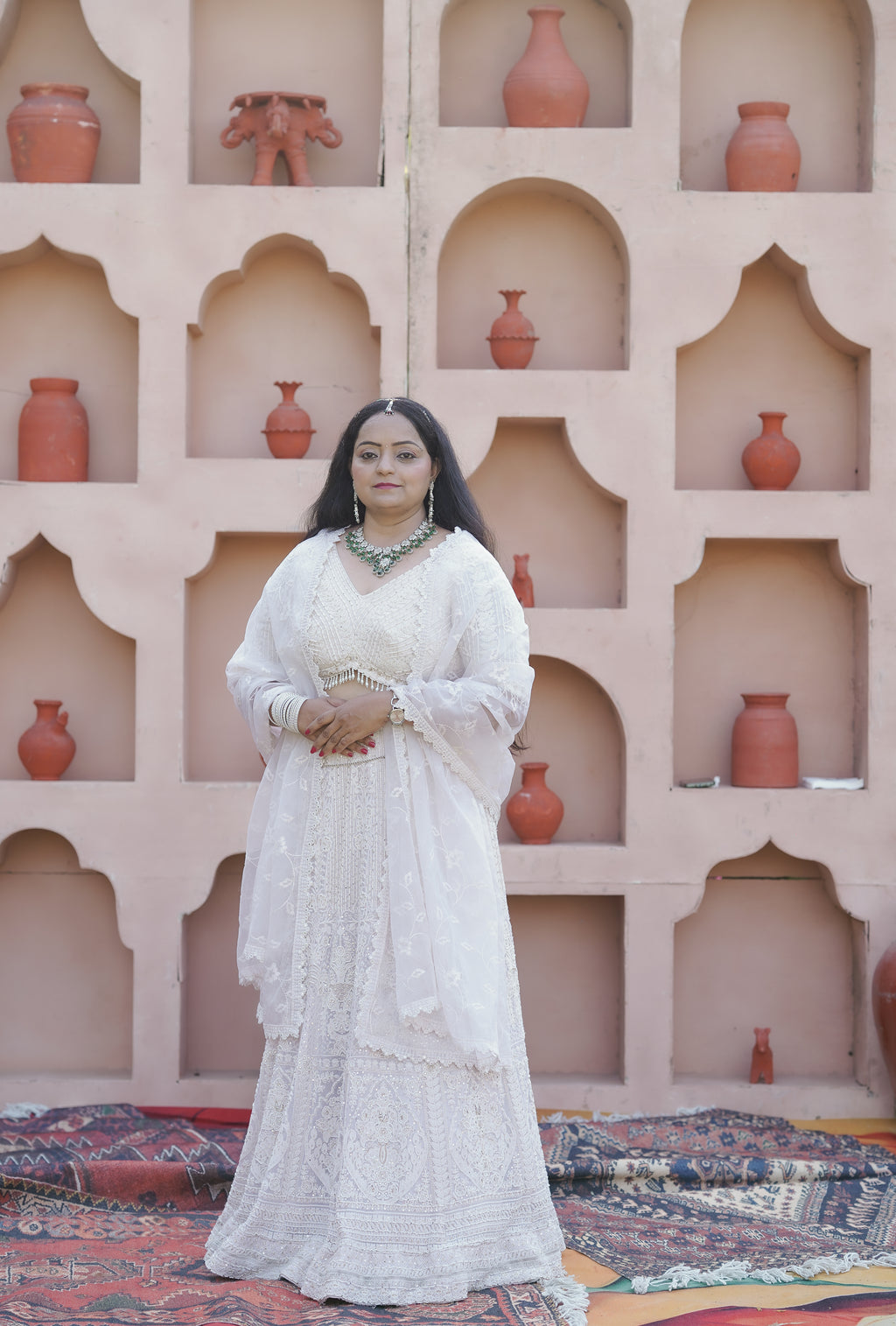 Ivory Heritage Hand-Embroidered Lahenga Set