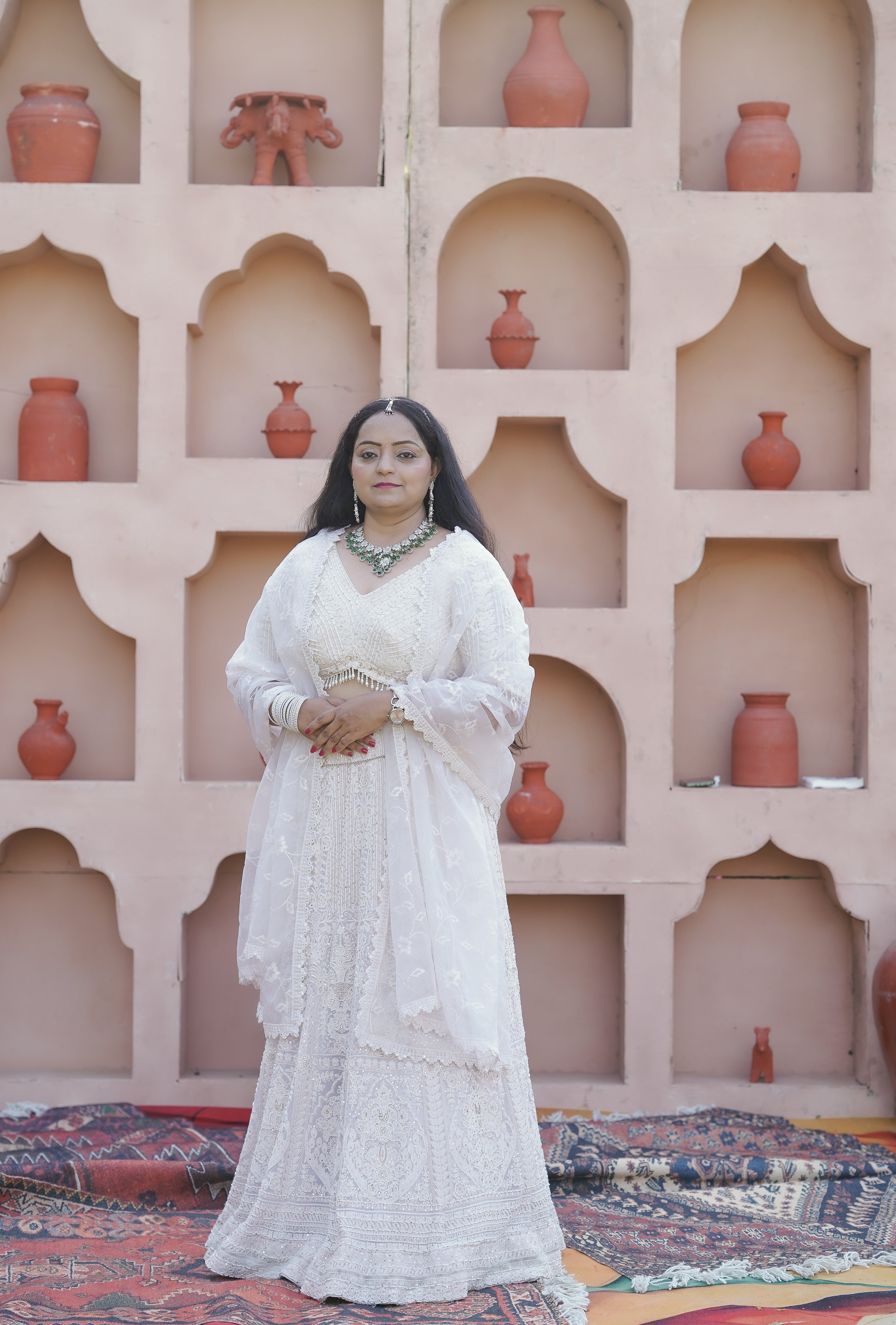 Ivory Heritage Hand-Embroidered Lahenga Set