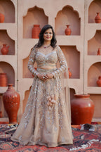 Champagne Embroidered Lehenga Set