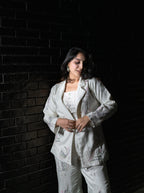 White Silver Handwork Co-ord Set X Orepiya