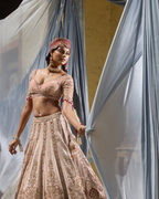 Bronze Pink Bridal Lehenga X Roohbab