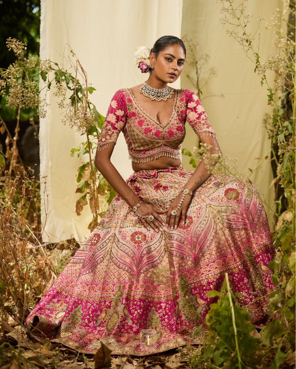 Rani Pink Lotus Lehenga X Roohbab