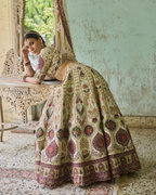Ivory Maroon Bridal Lehenga X Roohbab