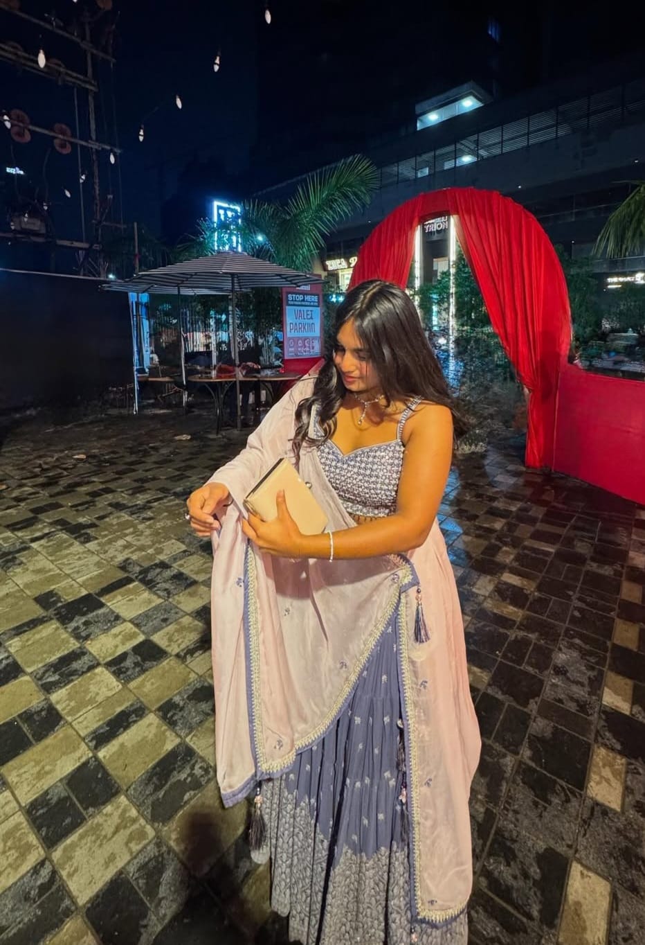 Lialac With Silver Work Lehenga Set