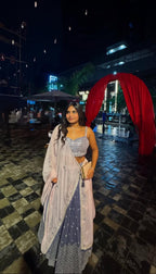 Lialac With Silver Work Lehenga Set
