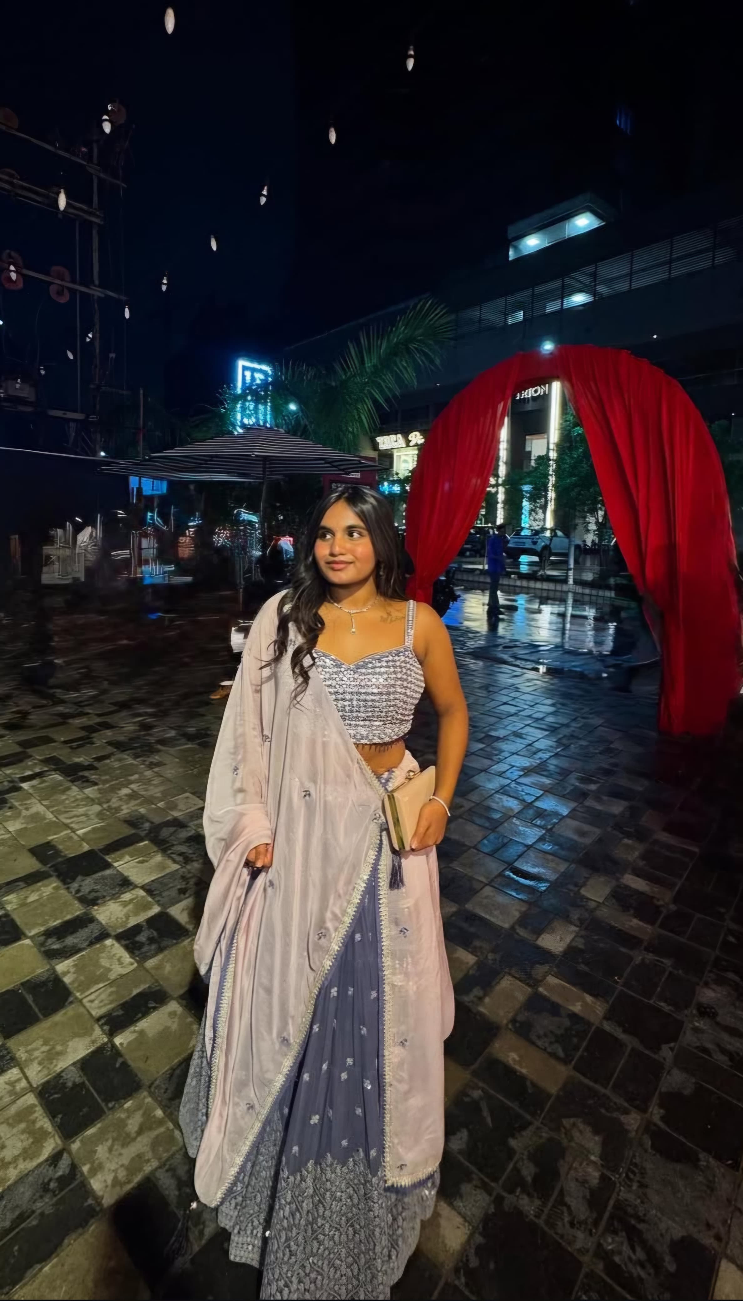 Lialac With Silver Work Lehenga Set